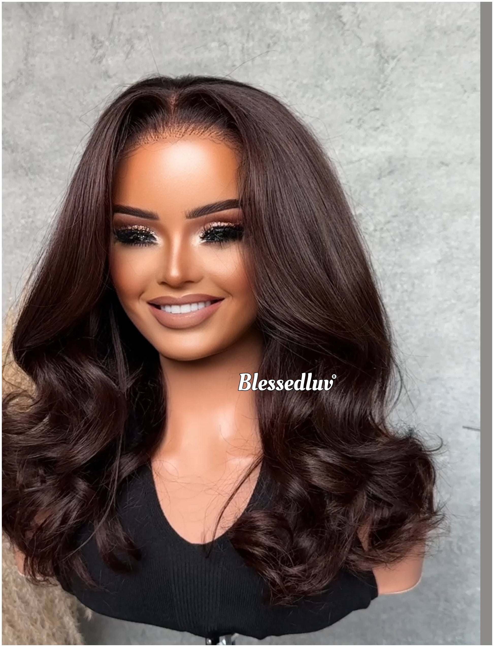 Beth – Glueless Layered Closure Lace Wig in Chocolate, Ready to Wear-Blessedluv.com-Brazilianweave.com