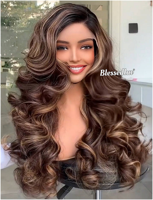 Lilly - Balayage Glueless Wig, Super Double Drawn-Blessedluv.com-Brazilianweave.com