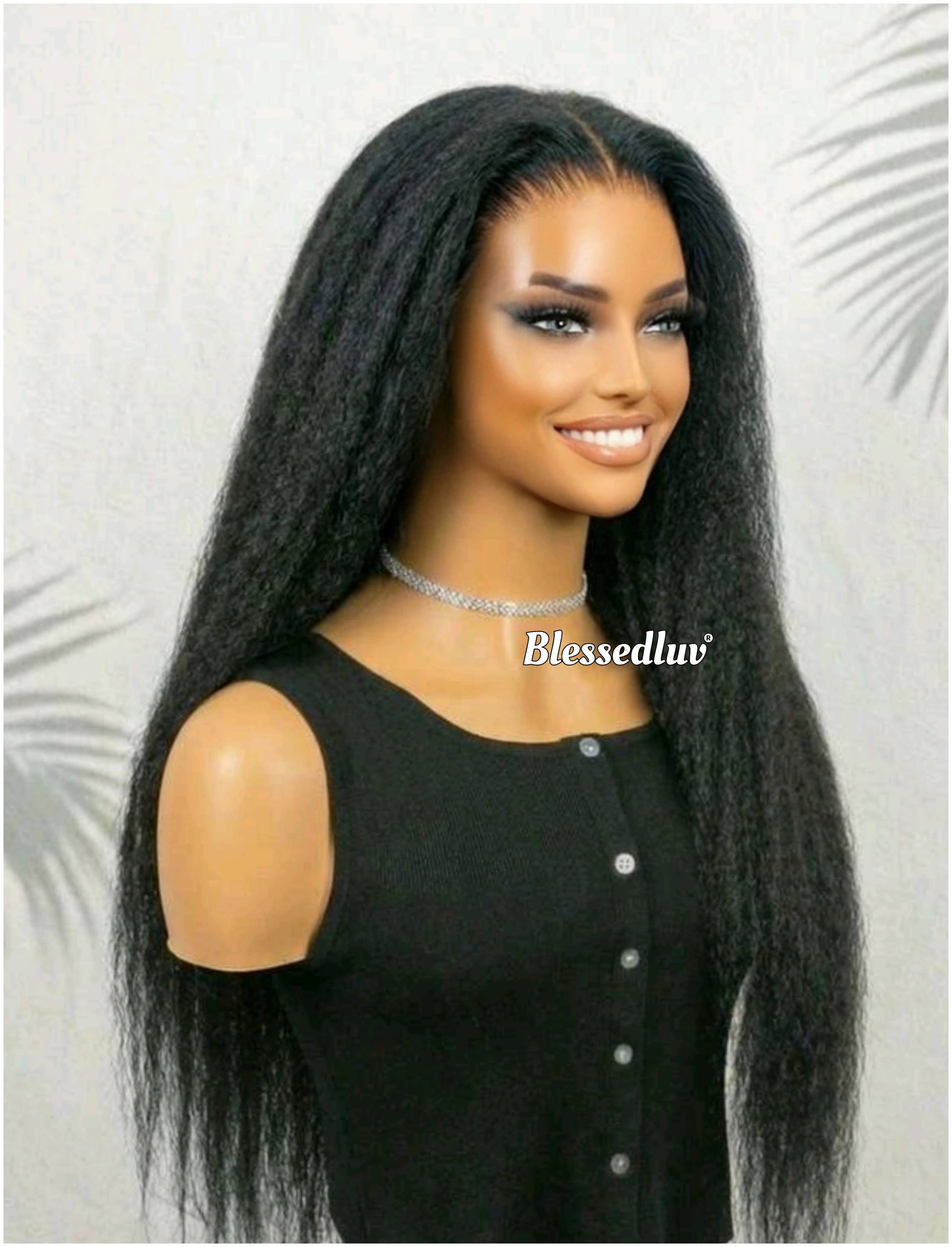 Adriana - Kinky Yaki Textured Glueless Wig-Blessedluv.com-Brazilianweave.com