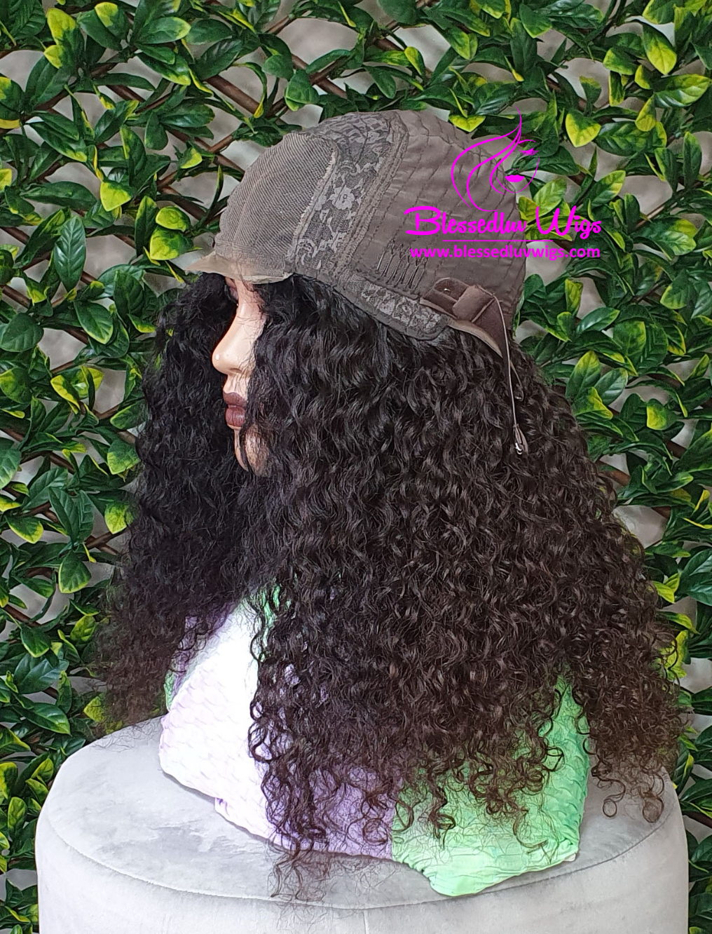 Natalia - Raw Blessedluv Curly Lace Closure Wig- Wig Lace has been Tinted-www.brazilianweave.com-Brazilianweave.com