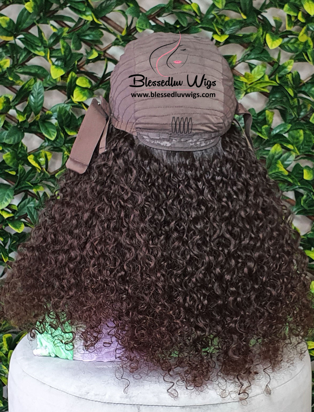 Natalia - Raw Blessedluv Curly Lace Closure Wig- Wig Lace has been Tinted-www.brazilianweave.com-Brazilianweave.com