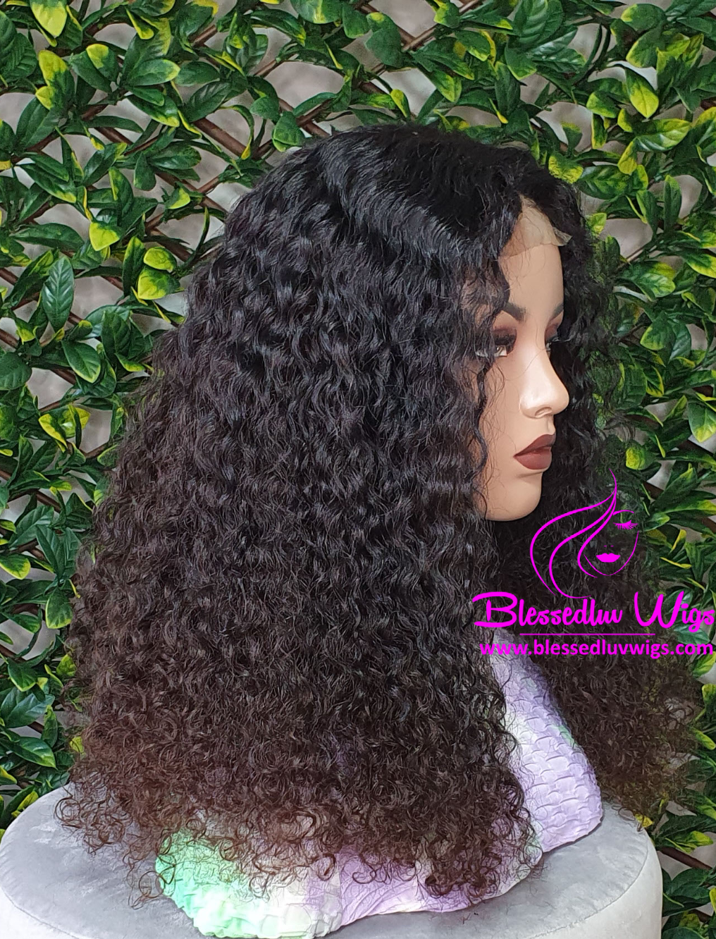 Natalia - Raw Blessedluv Curly Lace Closure Wig- Wig Lace has been Tinted-www.brazilianweave.com-Brazilianweave.com