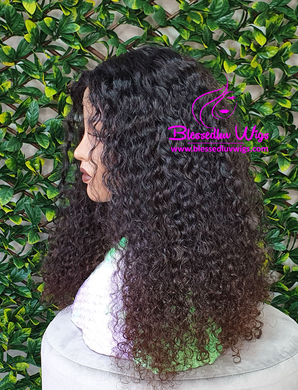 Natalia - Raw Blessedluv Curly Lace Closure Wig- Wig Lace has been Tinted-www.brazilianweave.com-Brazilianweave.com