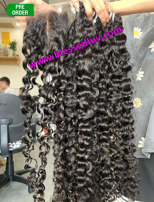 Closure & Frontal Bundle Deal - Burmese Tight Curls Double Drawn-Blessedluv.com-Brazilianweave.com