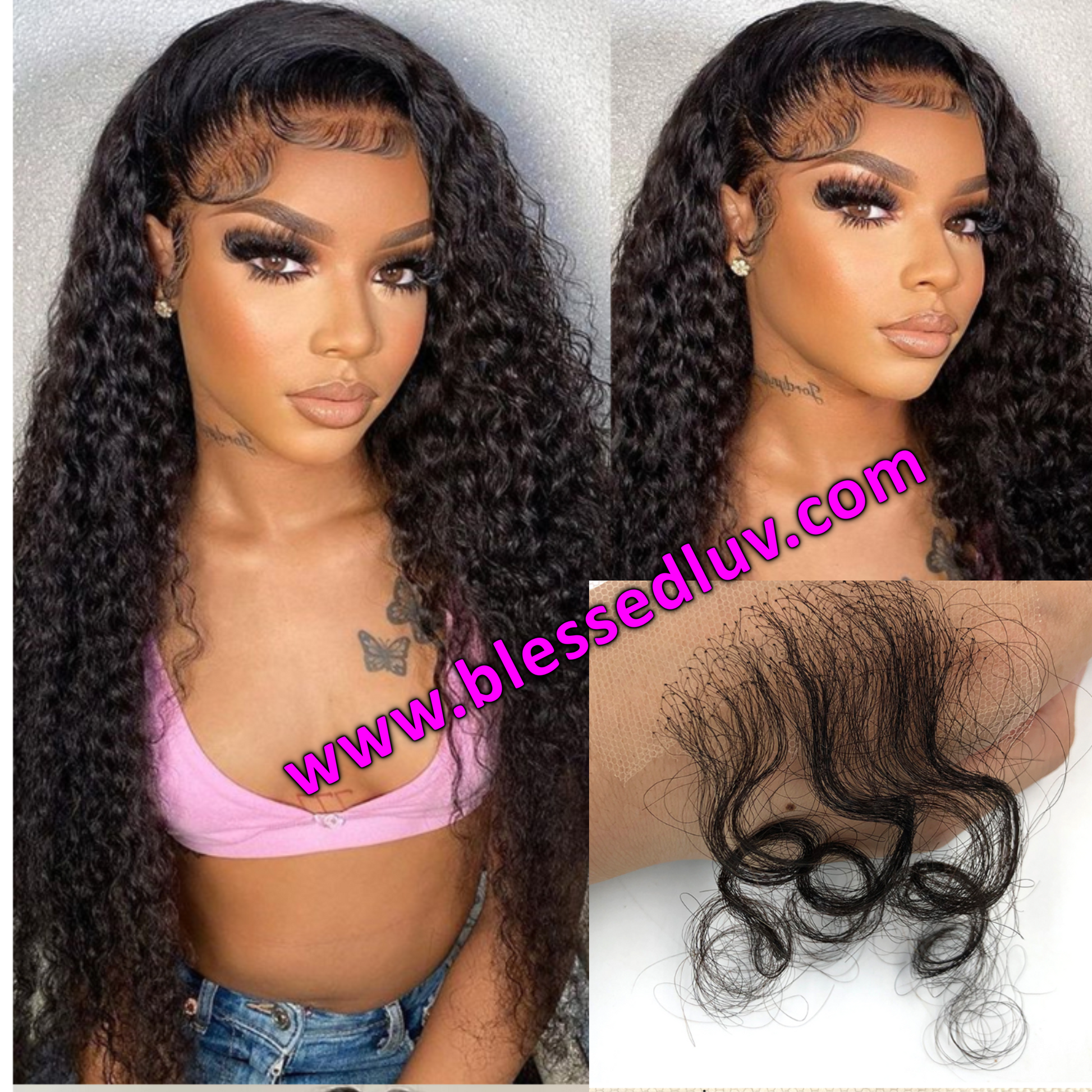 HD Swiss Lace Baby Hair Edge- Curly x2-Wigs-www.blessedluv.com-Brazilianweave.com