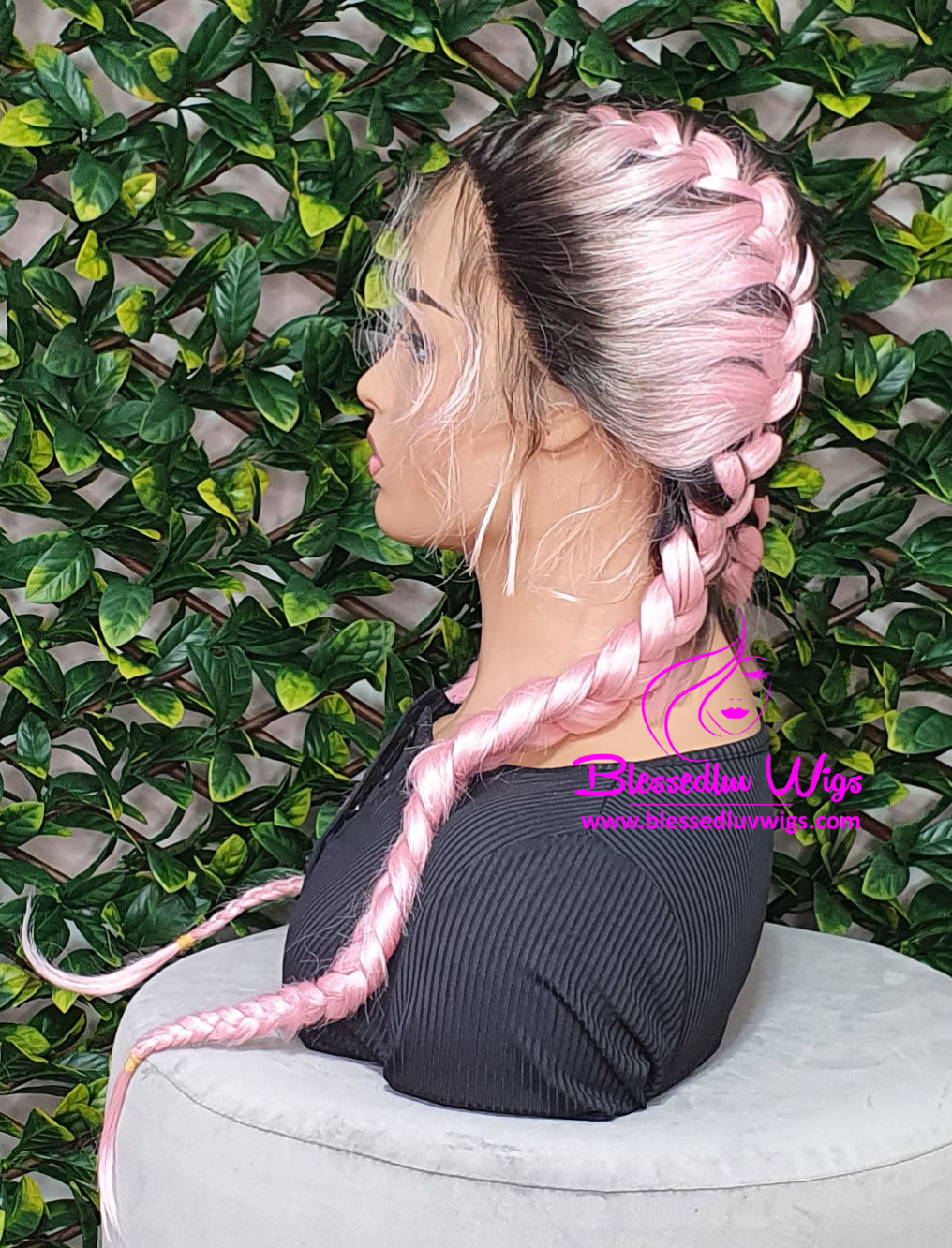 Magnolia - Synthetic Ombré Boxer Braids Lace Front Wig-Wigs-Brazilianweave.com-Brazilianweave.com