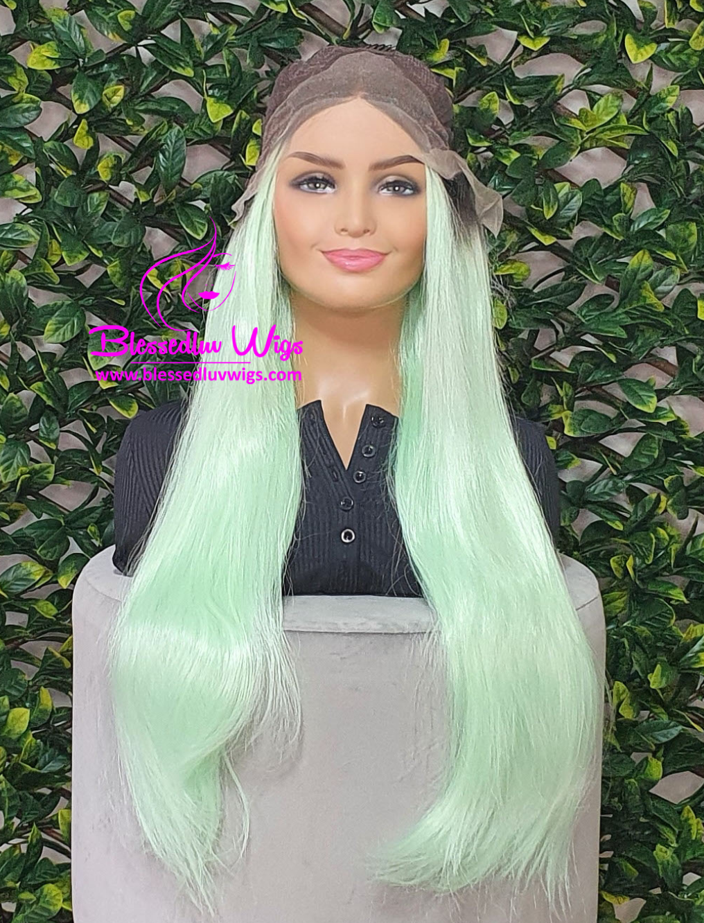 Molly - Synthetic Ombré Lime Green 13x4 Lace Frontal Wig-Brazilianweave.com-Brazilianweave.com