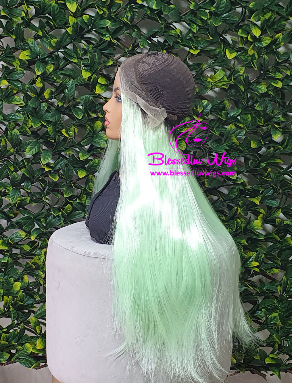 Molly - Synthetic Ombré Lime Green 13x4 Lace Frontal Wig-Brazilianweave.com-Brazilianweave.com