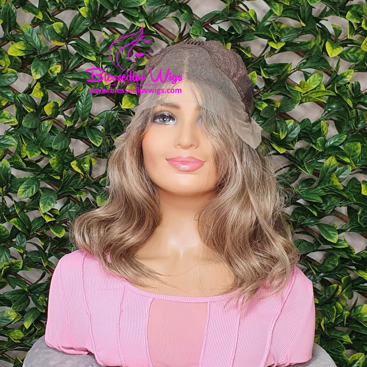 Georgia - Synthetic Ombré Balayage 13x4 Lace Frontal Wig-Brazilianweave.com-Brazilianweave.com